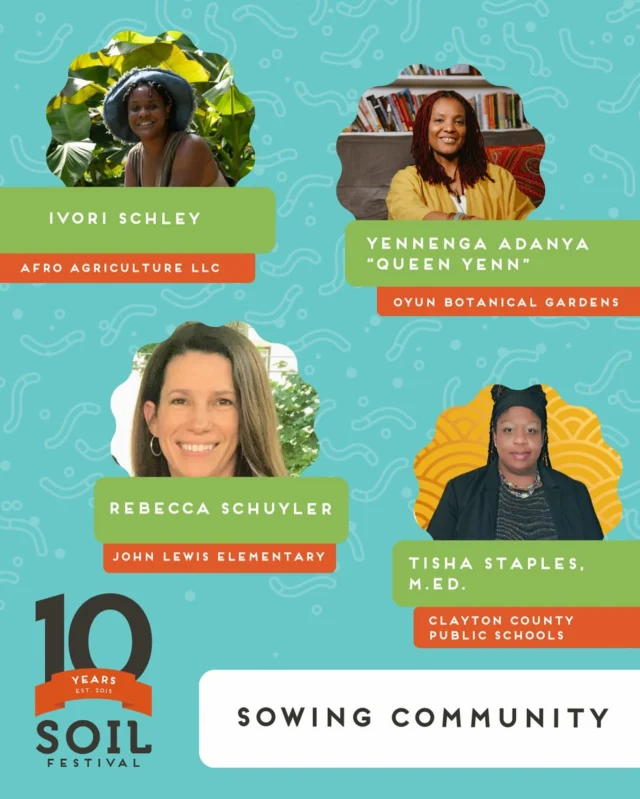 Repost from @foodwellalliance | This year’s growers panel at Soil Fest is all about Sowing Community. Now more than ever, it’s important to build strong communities—and what better way than through growing food? We’re excited to welcome four amazing panelists who will share how they’re using agriculture to foster connection, resilience, and empowerment. 🪴 IvoRi Schley @afroagriculture 🪴 Rebecca Schuyler 🪴 Tisha Staples, M.Ed. 🪴 Yennenga Adanya “Queen Yenn” @oyunbotanicalgardens Use the link in bio to learn more about our panelist speakers. Grab your tickets to Soil Festival 2025 on May 17! #soilfestival @wabeatl